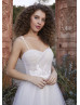 Spaghetti Straps Ivory Lace Pleated Tulle Chic Wedding Dress Spaghetti Straps Ivory Lace Pleated Tulle Chic Wedding Dress